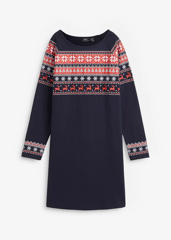 Lusemönstrad trikåklänning, bpc bonprix collection