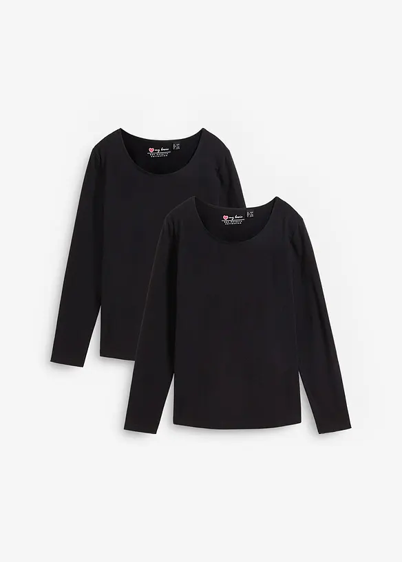 Långärmad topp (2-pack), bonprix