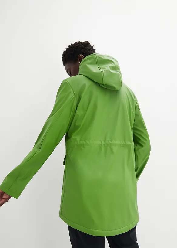 Regnjacka med teddyfoder gjord av ett vattentätt material, bonprix