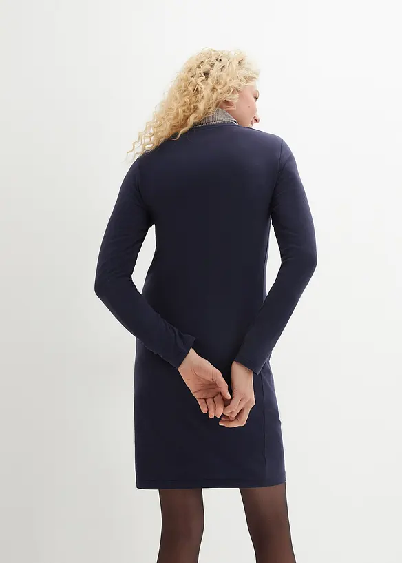 Jerseyklänning av bomull med stretch (2-pack), bonprix