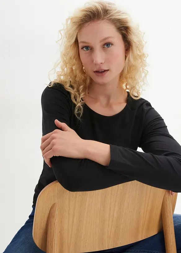 Långärmad topp (2-pack), bonprix
