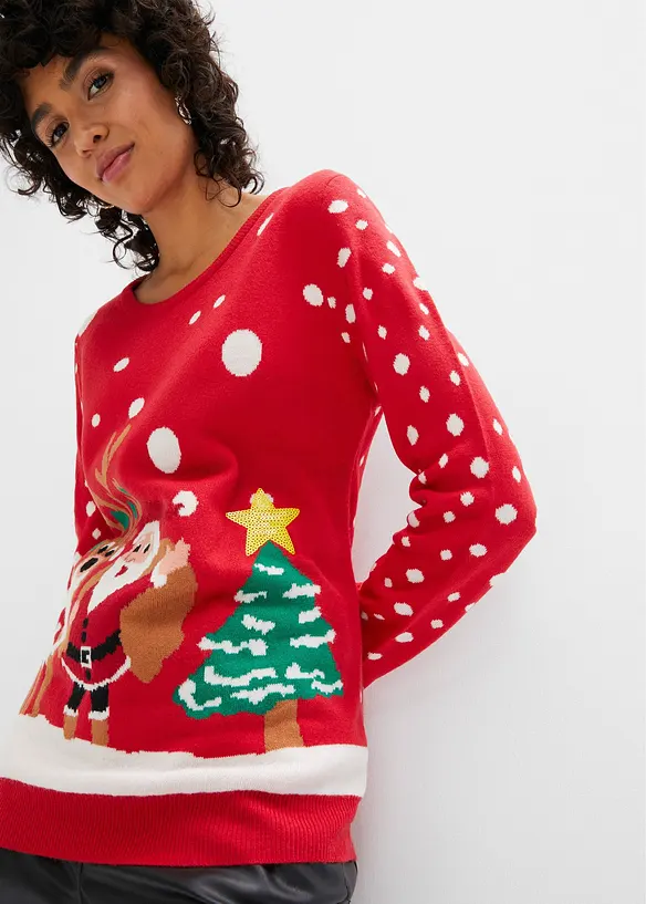 Tröja med julmotiv, bonprix