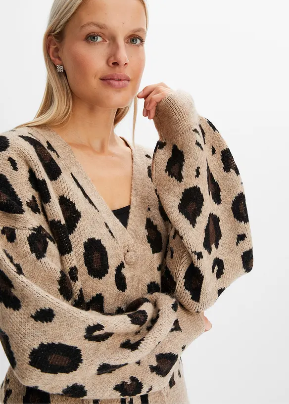 Mönstrad cardigan, bonprix