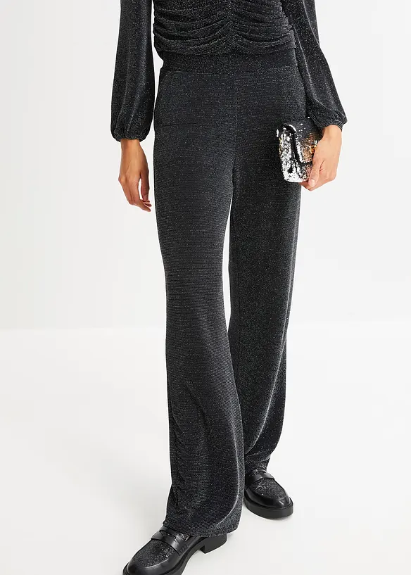 Jerseybyxa med glittereffekt, bonprix