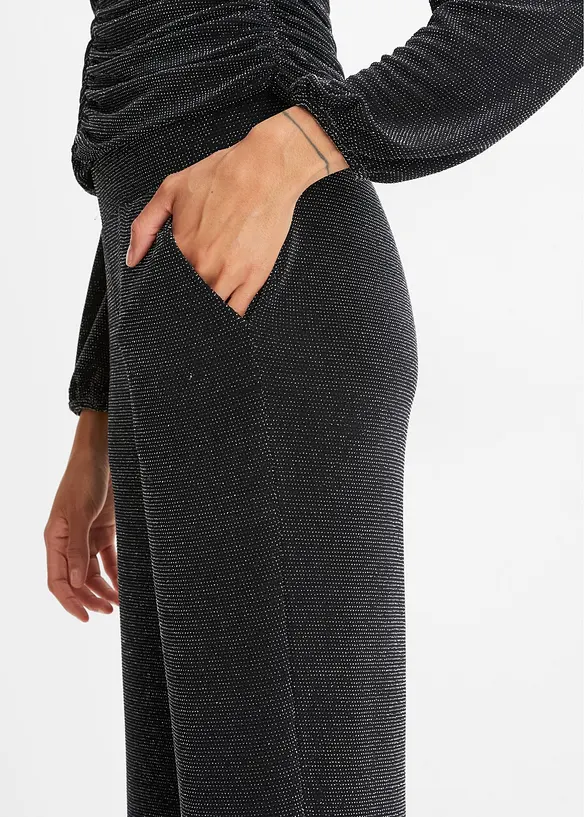 Jerseybyxa med glittereffekt, bonprix