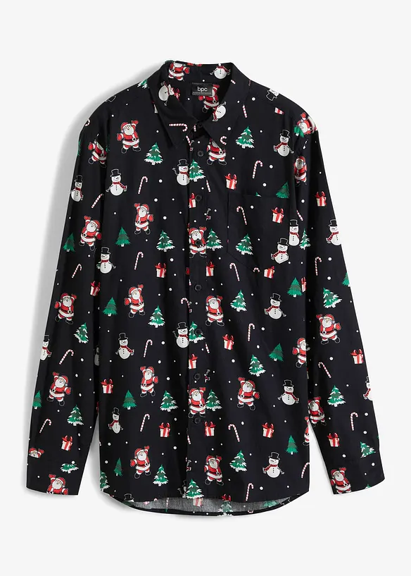 Långärmad skjorta med julmotiv, bonprix