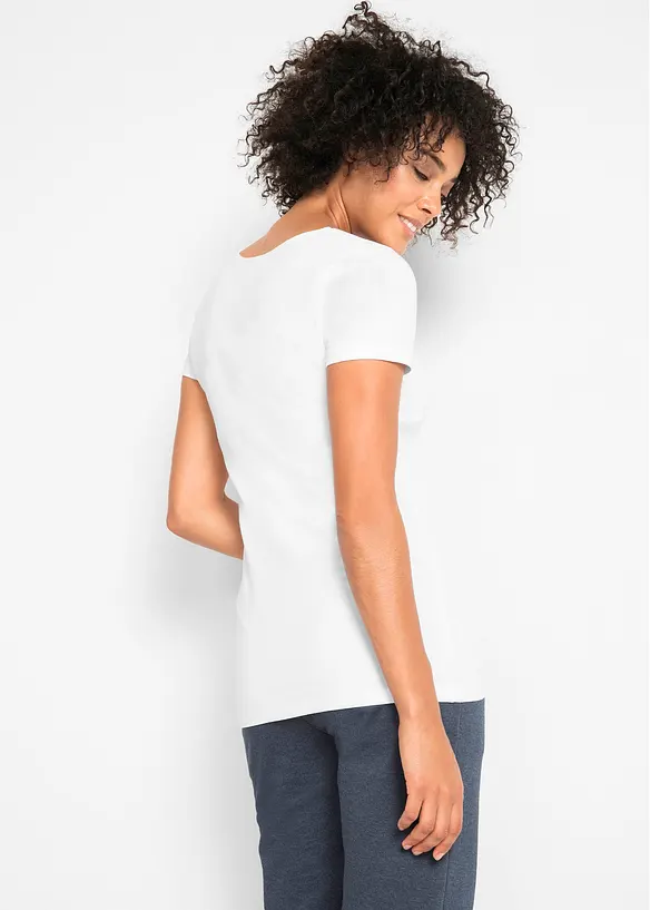 Lång topp med texttryck (2-pack), bonprix