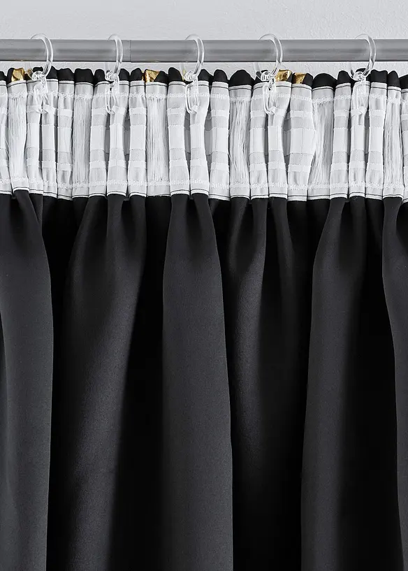 Mörkläggande gardinlängd med glansigt mönster (1-pack), bonprix
