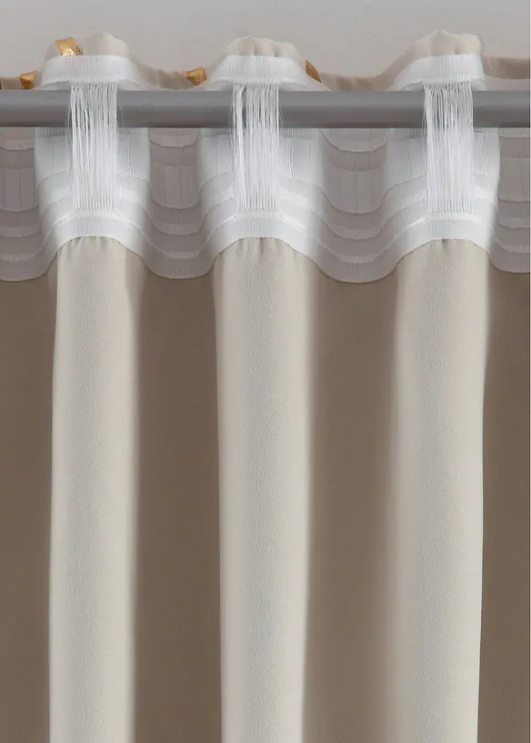 Mörkläggande gardinlängd med glansigt mönster (1-pack), bonprix
