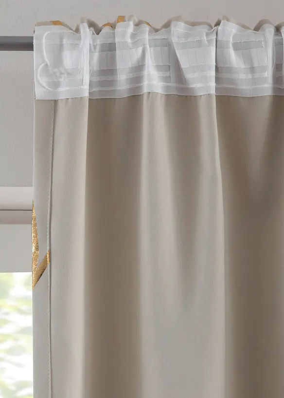 Mörkläggande gardinlängd med glansigt mönster (1-pack), bonprix