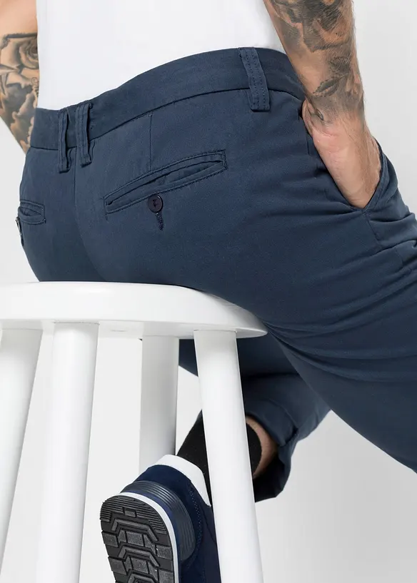 Chinos av bomull i Regular Fit, Straight, bonprix