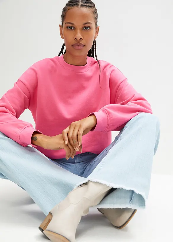 Stretchjeans med hög midja och vida ben, bonprix