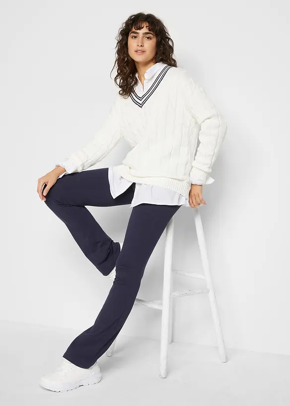 Leggings i bomull med utsvängda ben, bonprix