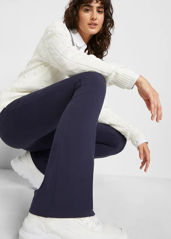 Leggings i bomull med utsvängda ben, bonprix
