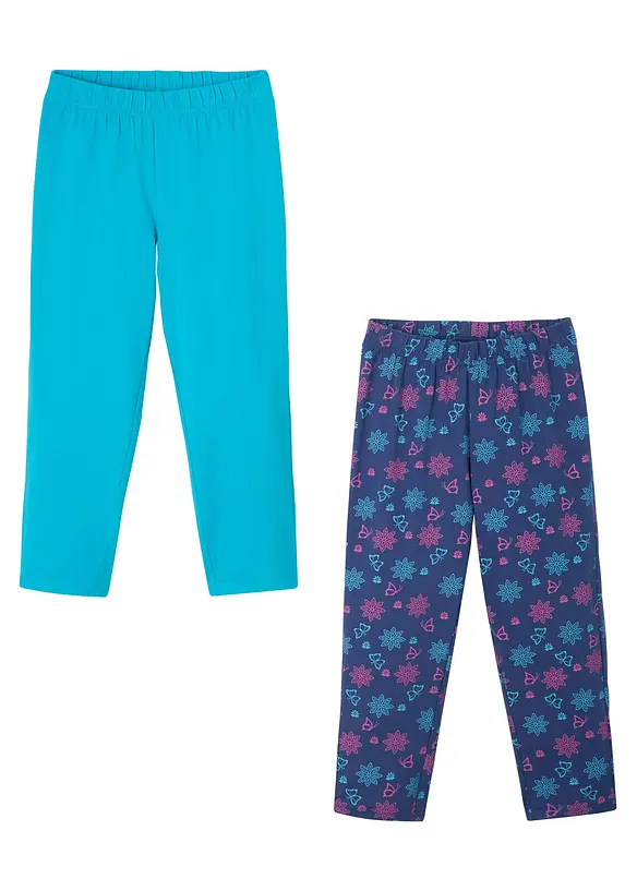 Caprileggings med ekologisk bomull för barn (2-pack), bonprix