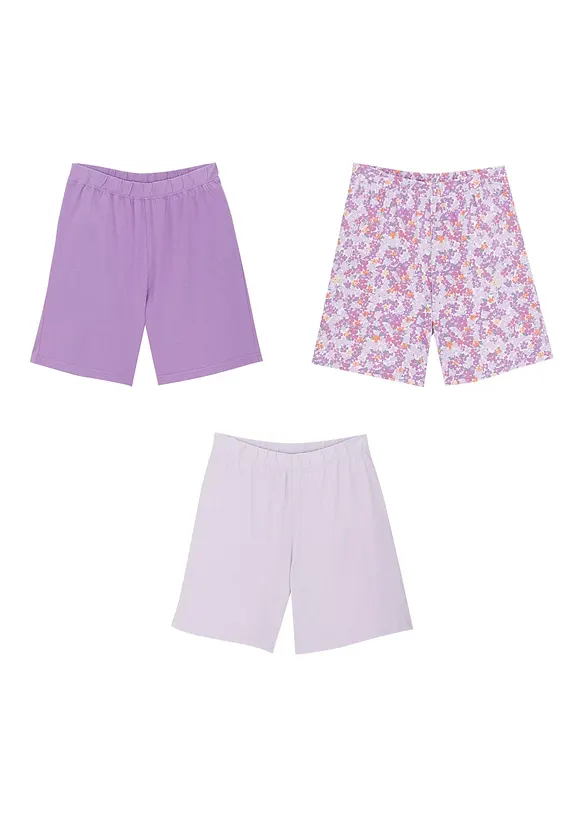Jerseyshorts i ren ekologisk bomull för barn (3-pack), bonprix