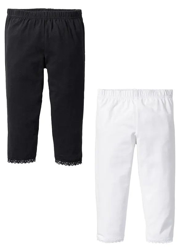 Caprileggings med ekologisk bomull för barn (2-pack), bonprix