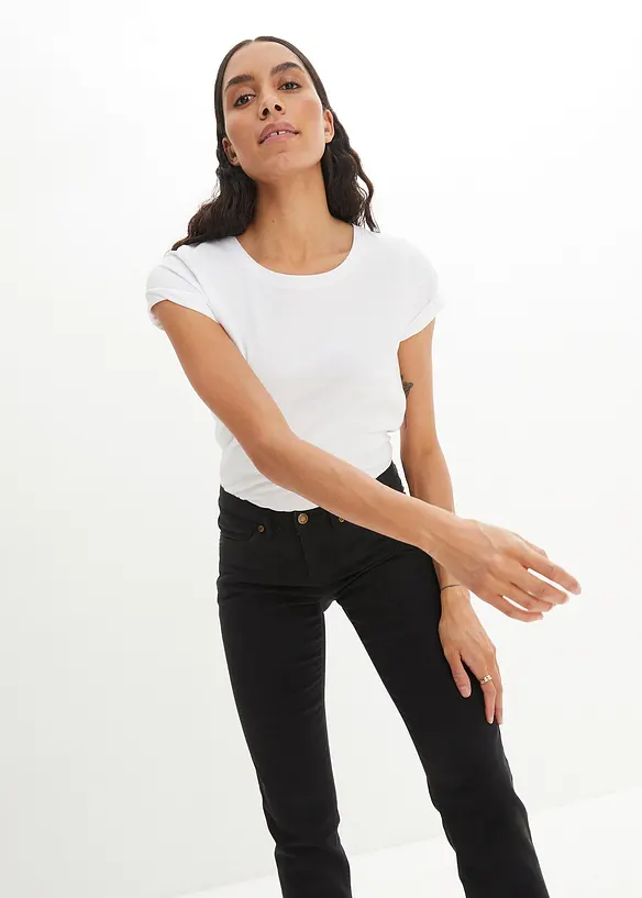 Straight Jeans Mid Waist, Stretch, bonprix
