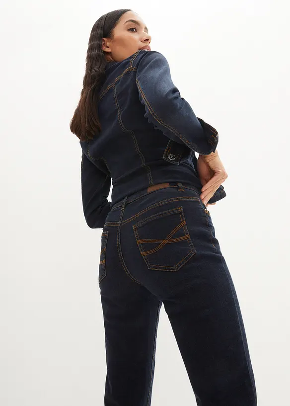 Mom Jeans Mid Waist, långa ben, bonprix