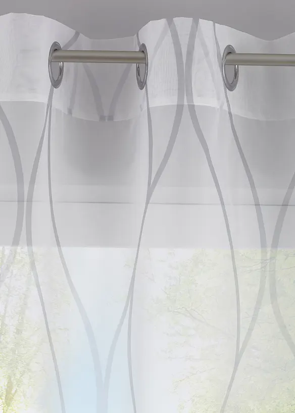 Gardin med vågmotiv (1-pack) i återvunnen polyester, bonprix