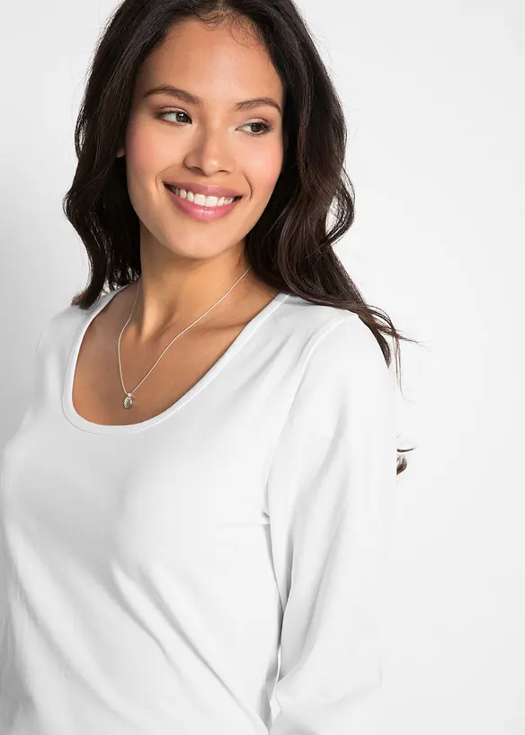 Figurnära topp med långa ärmar, bonprix