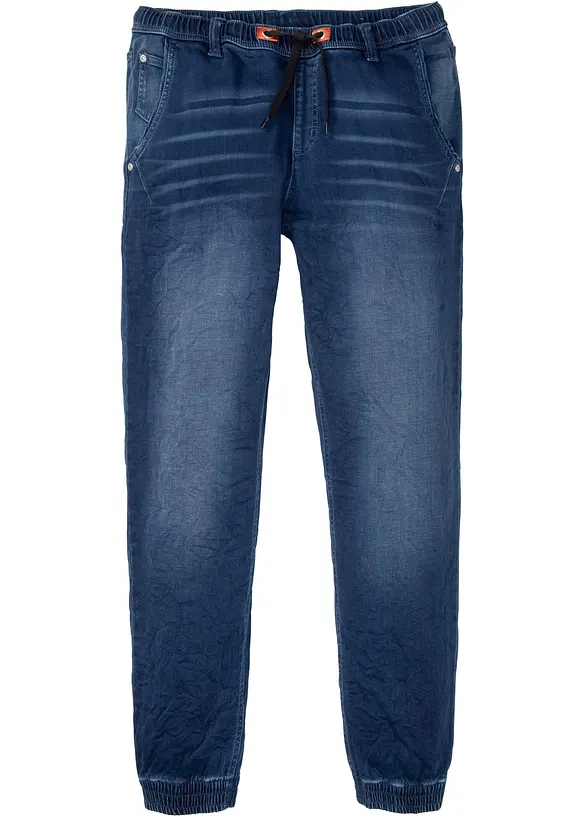 Dra på-jeans i trikå, regular fit, straight, bonprix