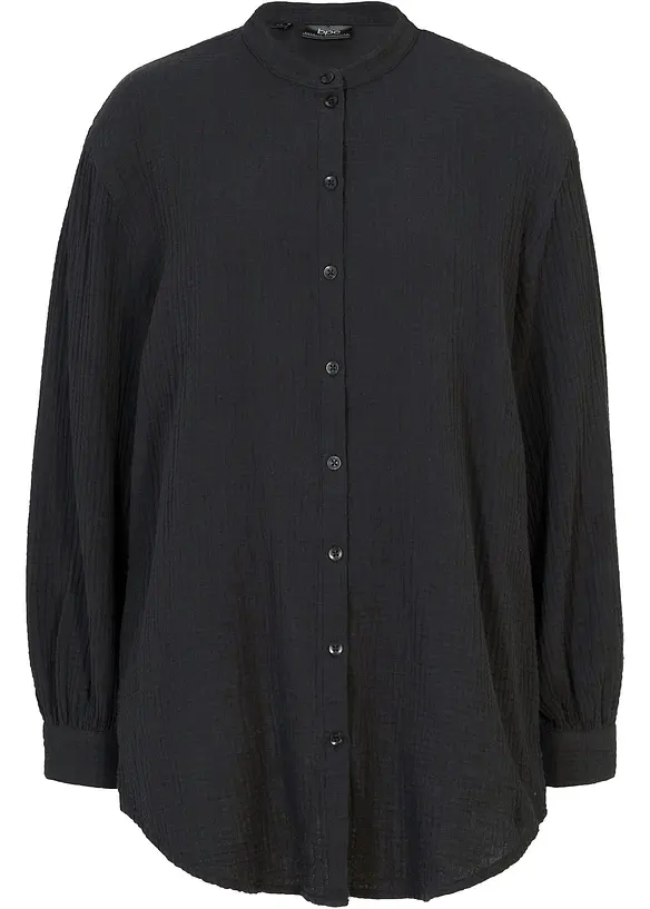 Oversize-muslinblus i bomull, lång modell, bonprix