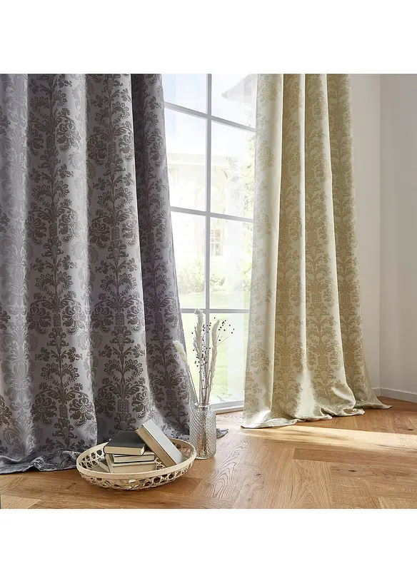 Mörkläggande gardinlängd i jacquard med termofunktion (1-pack), bonprix