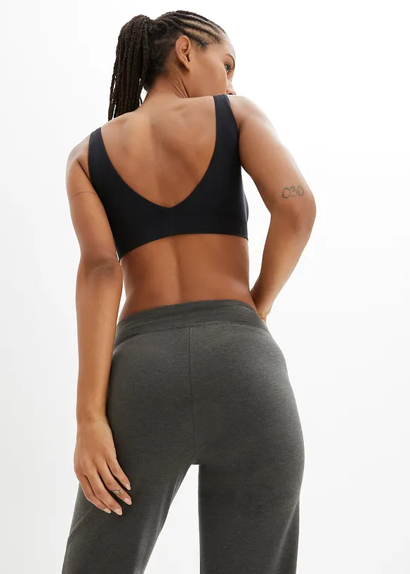 Stretchig sportbyxa med bomull (2-pack), bonprix