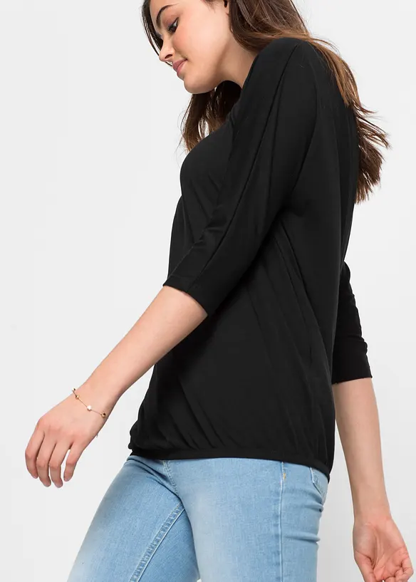 Oversizetopp i materialmix, bonprix