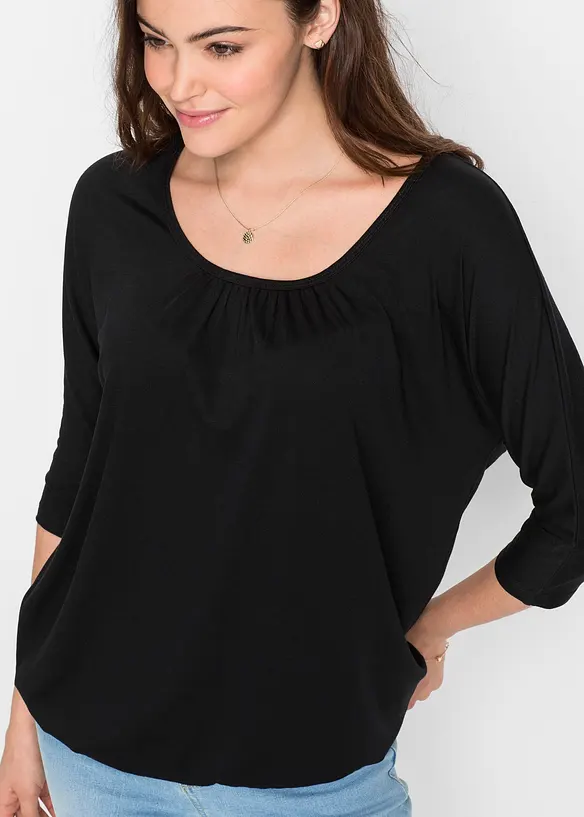 Oversizetopp i materialmix, bonprix