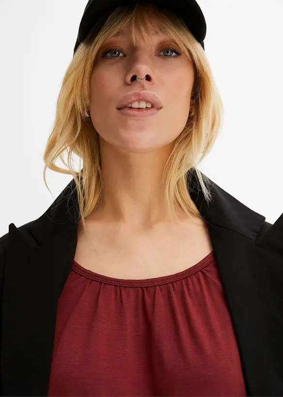 Oversizetopp i materialmix, bonprix