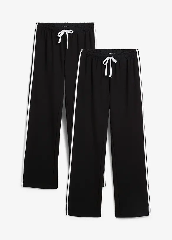 Joggingbyxa i kraftig ren bomull, (2-pack), bonprix