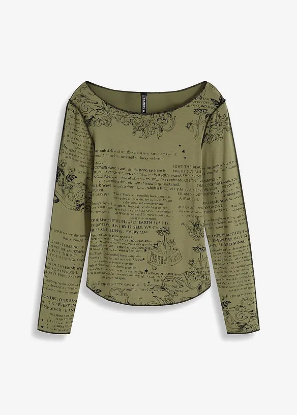 Långärmad topp i mjuk viskos, bonprix