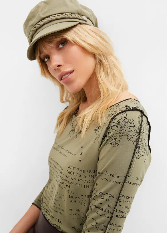 Långärmad topp i mjuk viskos, bonprix