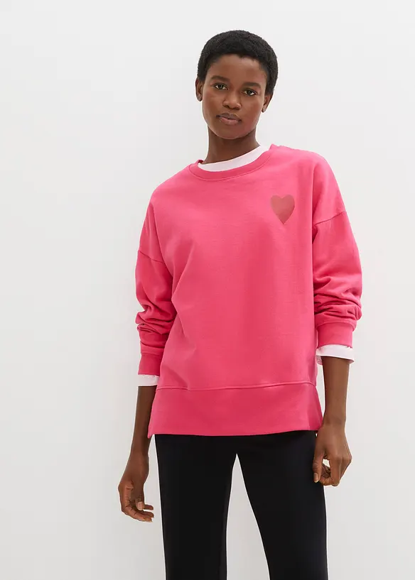Sweatshirt i oversizemodell av ekologisk bomull, bonprix