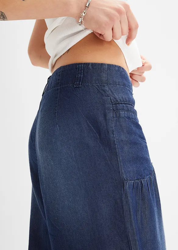 Wide Leg Jeans i böljande lyocell, bonprix