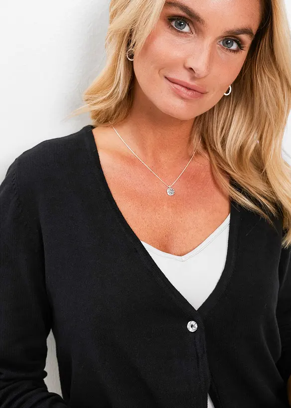 Kort cardigan med bomull, bonprix