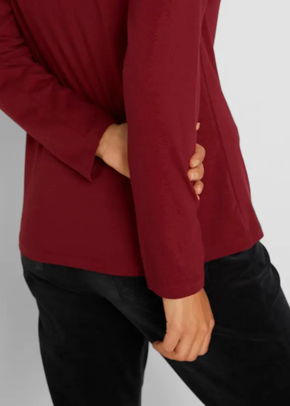 Figurnära långärmad topp (2-pack), bonprix