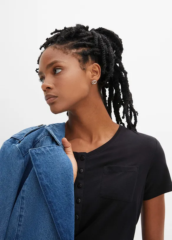T-shirt i bomull och viskos, bonprix