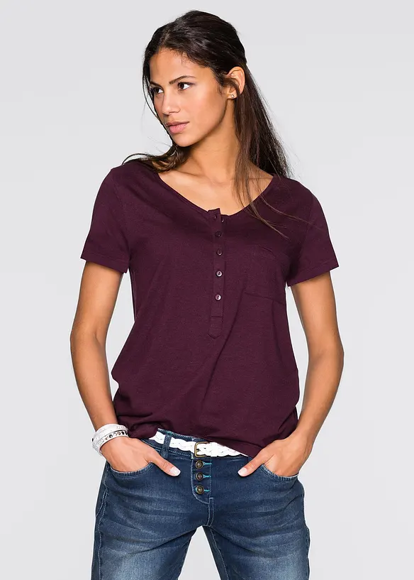 T-shirt i bomull och viskos, bonprix