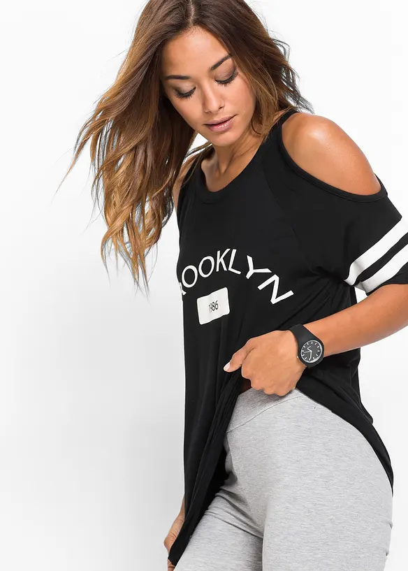 Topp med cut-outs i mjuk viskos, bonprix