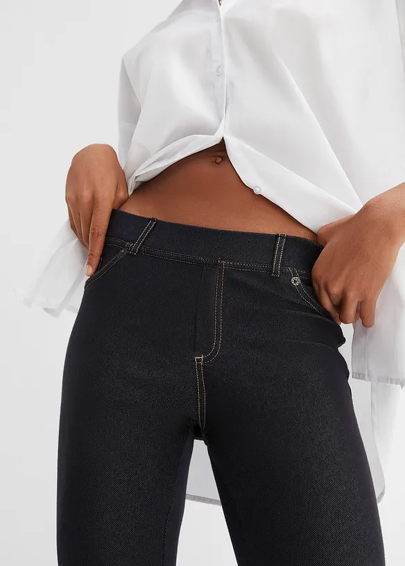 Leggings med jeanslook i bomullsmix, bonprix