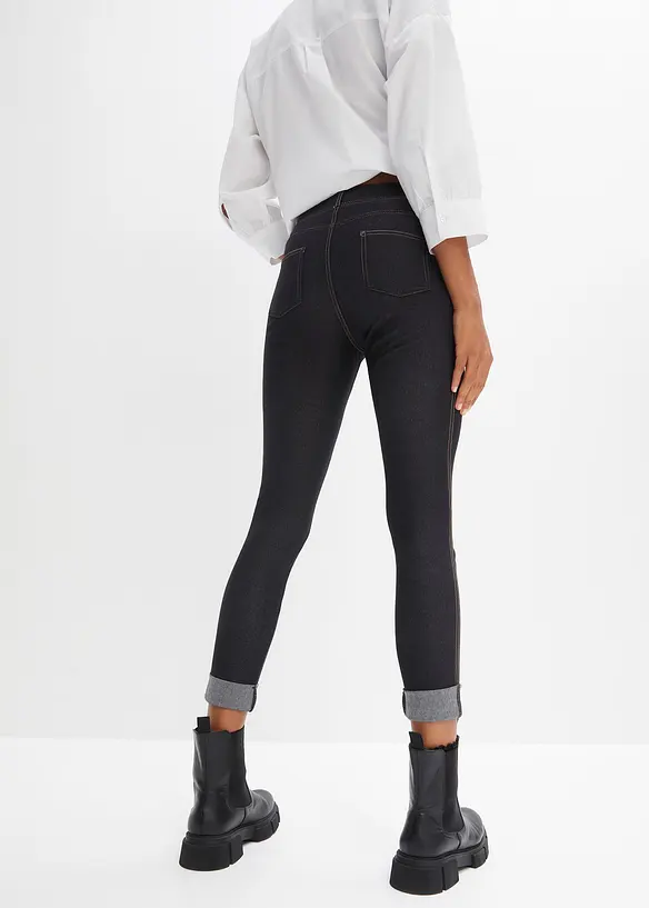 Leggings med jeanslook i bomullsmix, bonprix