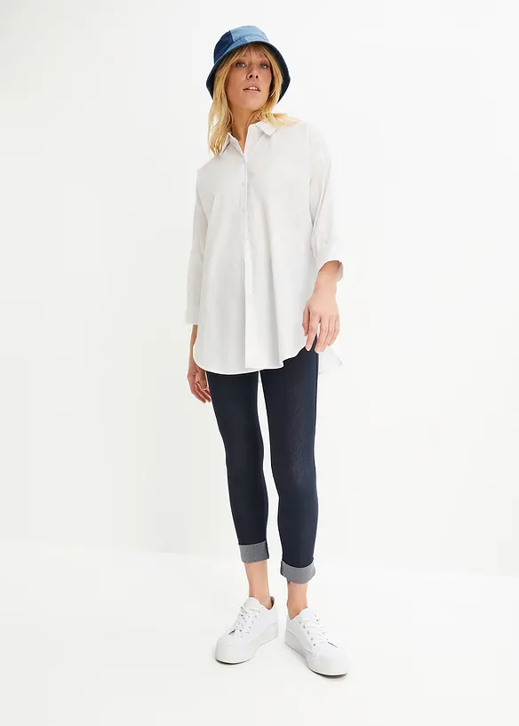 Leggings med jeanslook i bomullsmix, bonprix