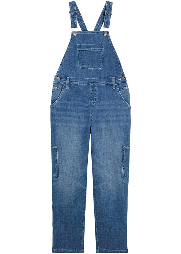 Snickarbyxa i denim för barn, Mid Waist, bonprix