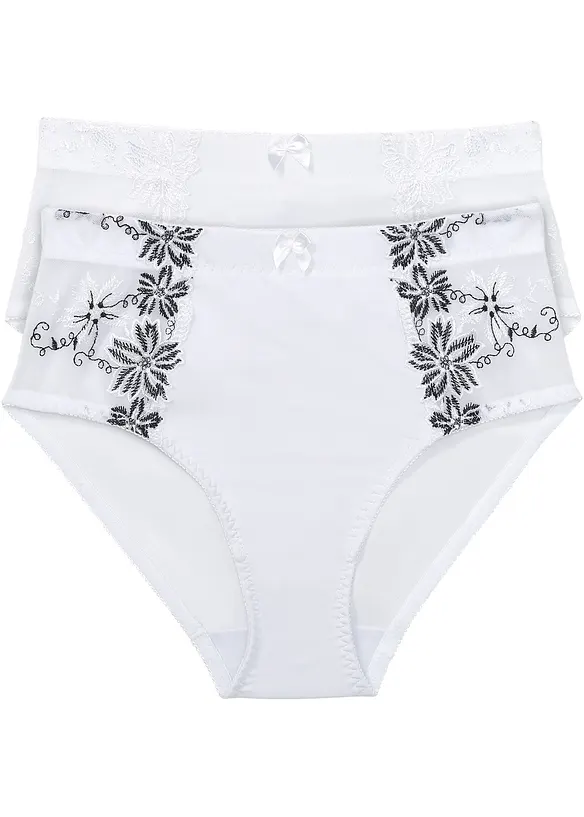 Formande trosa med broderi (2-pack), bonprix
