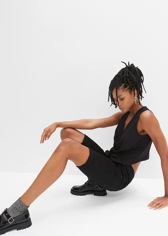 Bermudashorts med hög midja i elastisk bomullsmix, bonprix