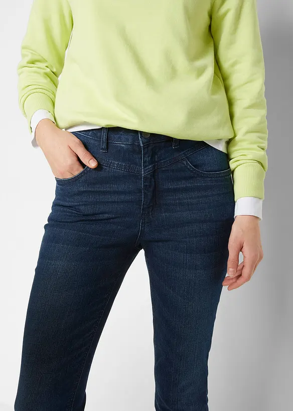 Skinny jeans med hög midja, cropped, bonprix