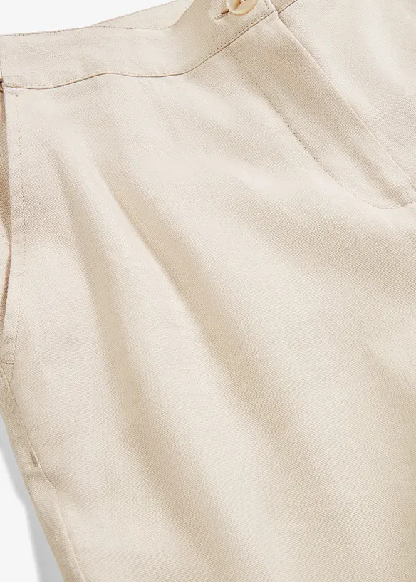 Byxa med hög midja i mix av linne och viskos, bonprix